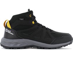 Jack Wolfskin Woodland 2 Texapore Mid M Zwart - 44 1/2 - Multifunctionele wandelschoen - Licht en comfortabel - Zeer zachte en lichte wandelzool - Zeer goede demping - Profiel met goede grip - Heren · 44½ · Rubber · Waterdicht · Antislip · Zwart