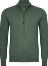 Mario Russo Full Zip Cardigan - Vest Heren - Coltrui Heren - Trui Heren - Groen - 3XL