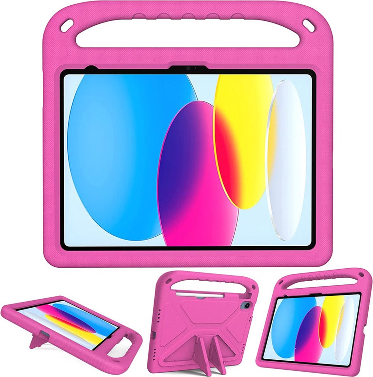 Tablethoes Apple iPad Air 5 (2022) 10.9 inch | Ook ideaal voor kinderen | Volledig beschermd | iPad Hoes | Roze