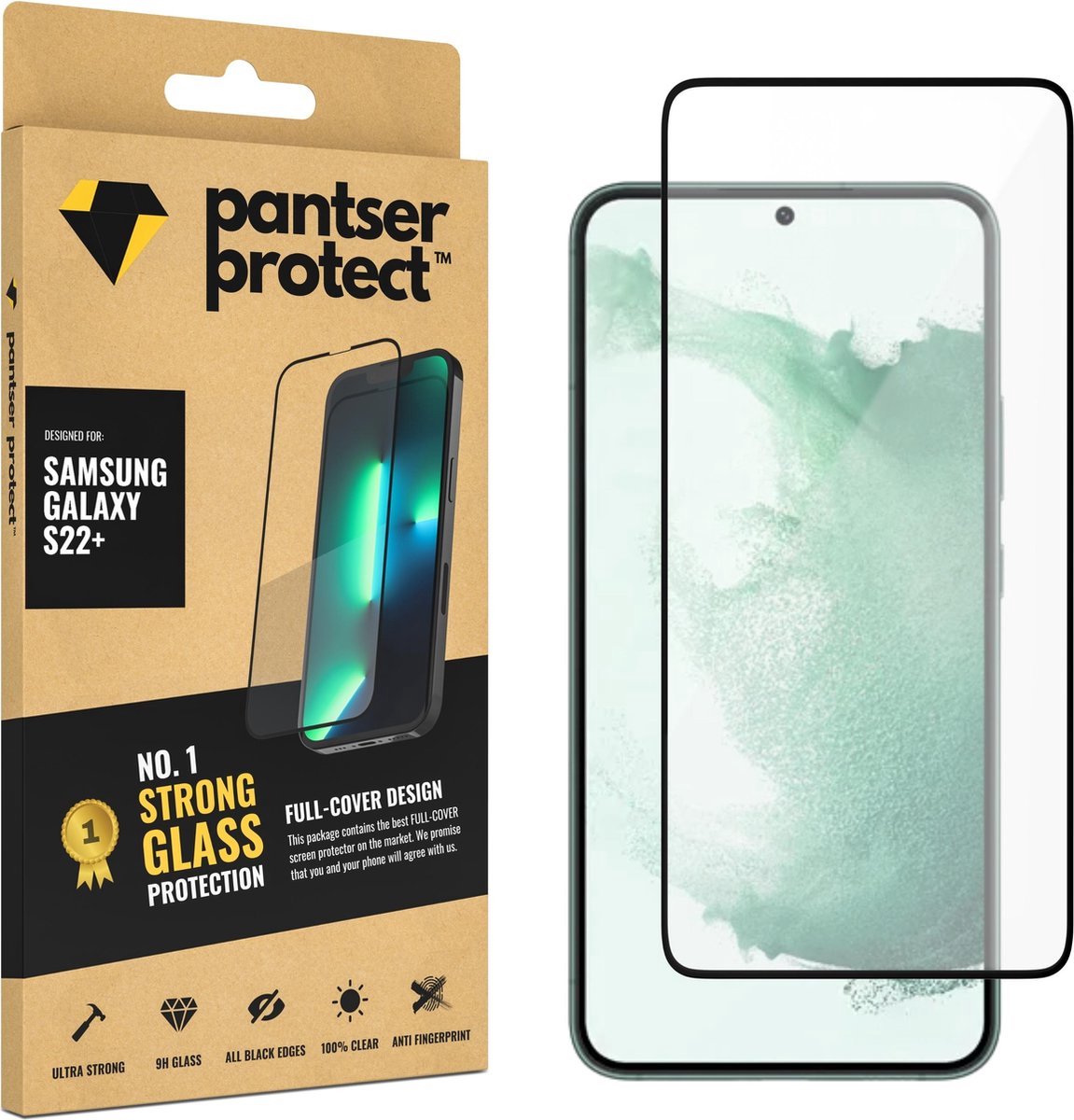 Pantser Protect™ Glass Screenprotector Geschikt voor Samsung Galaxy S22+ / S22 Plus - Case Friendly - Premium Pantserglas - Glazen Screen Protector