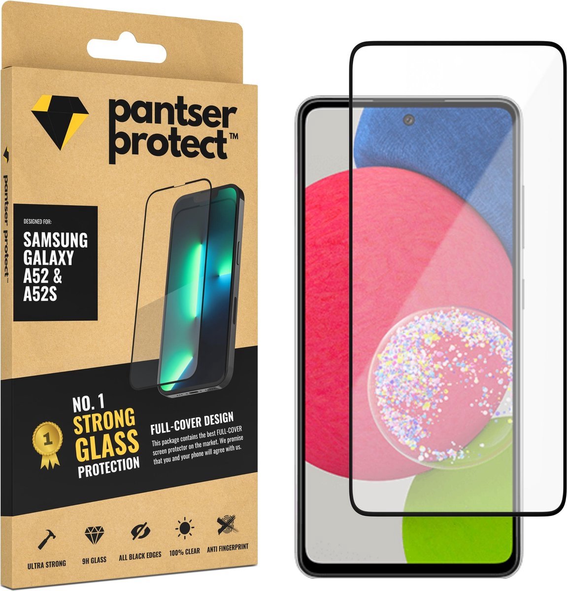 Pantser Protect™ Glass Screenprotector Geschikt voor Samsung Galaxy A52 / A52S (5G) - Case Friendly - Premium Pantserglas - Glazen Screen Protector