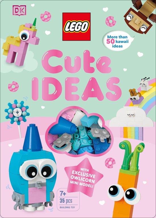 LEGO Cute Ideas: boek met meer dan 50 kawaii ideeën, inclusief een exclusief Owlicorn mini-model. 35 onderdelen.