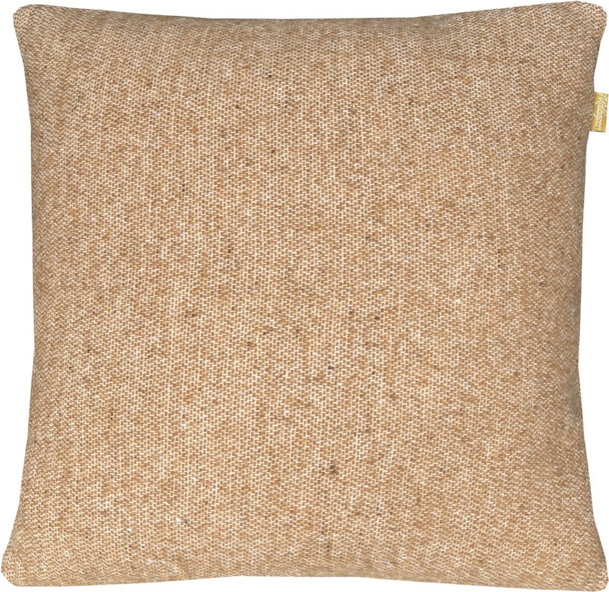 Camel beige double faced recycled wool square cushion