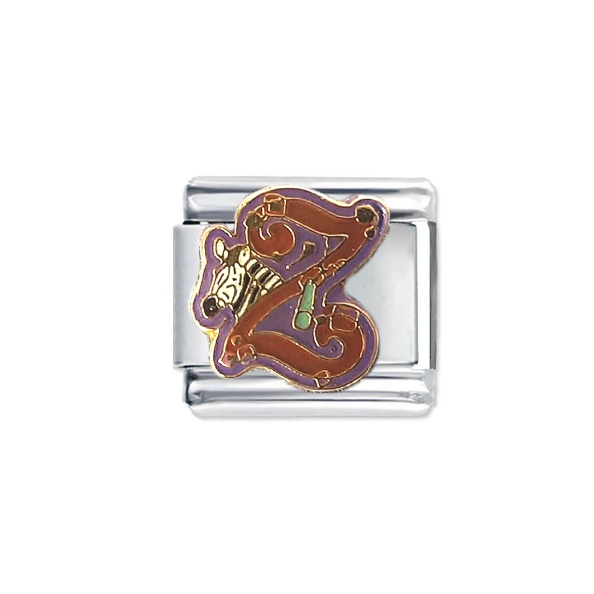 Schakel Bedel - Letter Z - Fun Colours - 9mm Schakel voor Italiaanse Bedelarmband