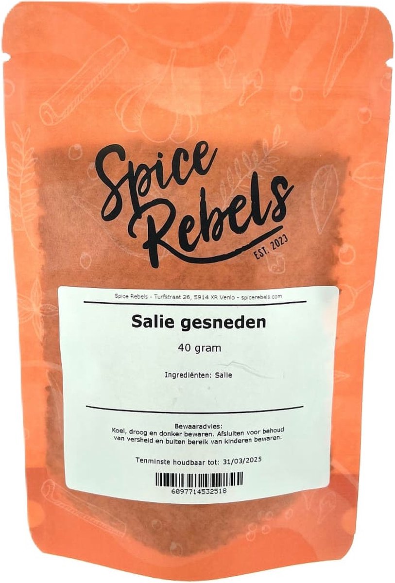 Goedkoopste Spice Rebels - Salie gesneden - zak 45 gram