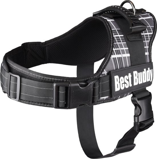 Hondentuig Best Buddy Pluto Zwart Grid - Zwart - 95 - 130 cm x 50 mm