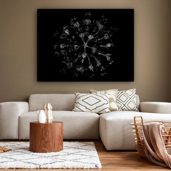 Tableau sur toile Fleurs - Oranje - Rose - Zwart - 160x120 cm - Décoration murale XXL