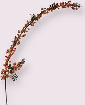 Zijden kunstbloem Bessentak Xl | Oranje | Lengte 140 centimeter