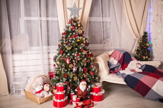 GXFCING Kerstboompiek, ster, glitter, 3D metallic GXFCING Kerstboompiek, ster, glitter, 3D metallic