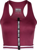 Gorilla Wear Mesa Zip Front Crop Top - Bordeauxrood - XS