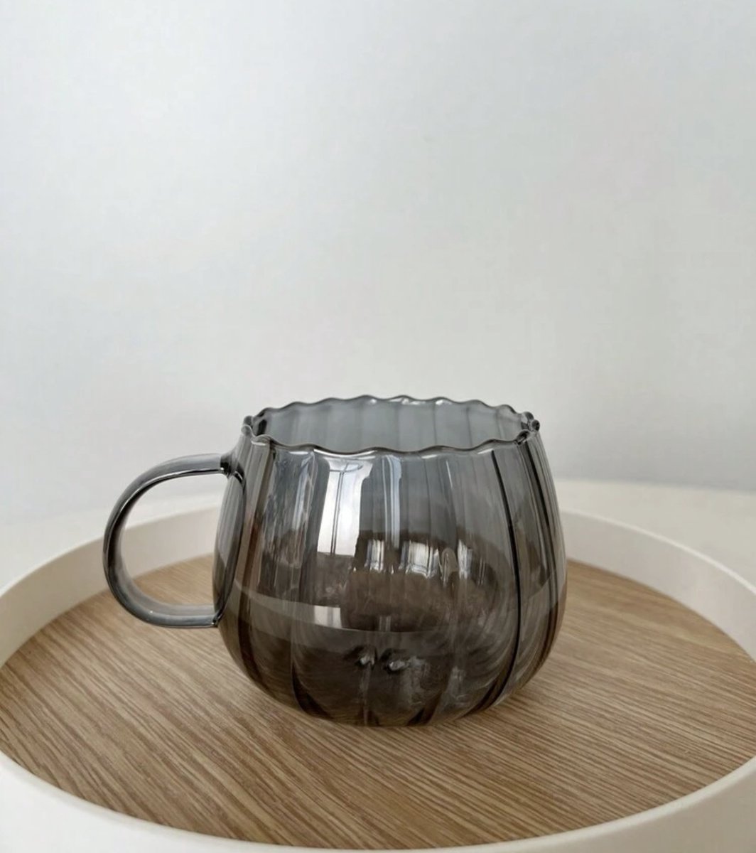 INTIGNIS Elegante theeglazen, drinkglazen met handgrepen, 210 ml, glaswerk voor warme en koude dranken, doorzichtige kopjes voor koffie, espresso, glazen mokken voor groene thee, cappuccino, set van 6