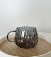 Thee glazen - Koffie glazen - kopjes - Pompoen - Zwart - Set van 2 stuks - Thee kopje - Koffie kopje