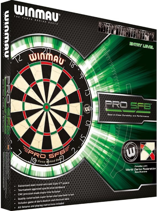 Winmau - Pro SFB Dartbord Met 2 Sets Dartpijlen