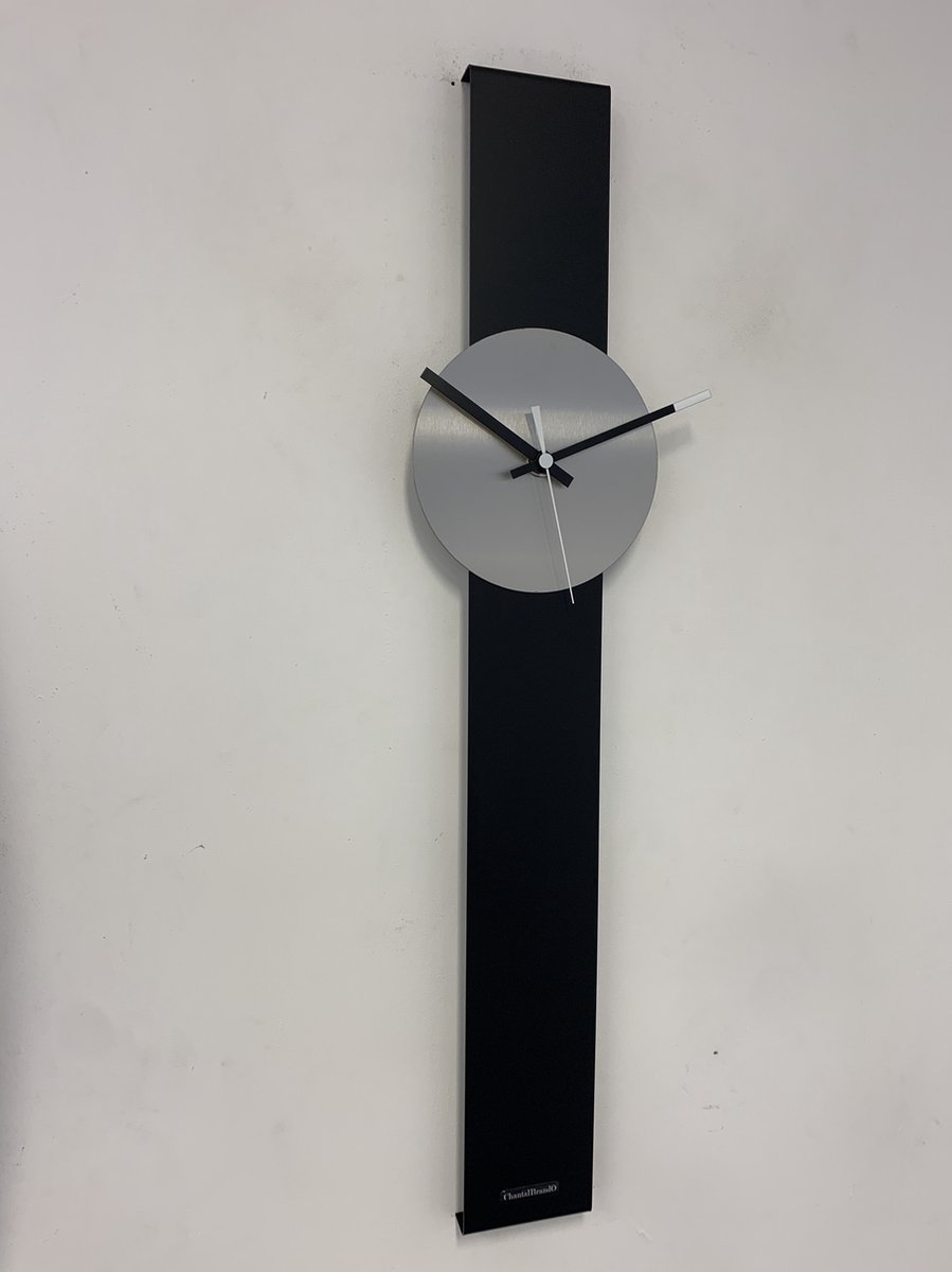 Wandklok CHANTALBRANDO SUMMIT BLACK & SILVER = MODERN DESIGN = ZWART & ZILVER
