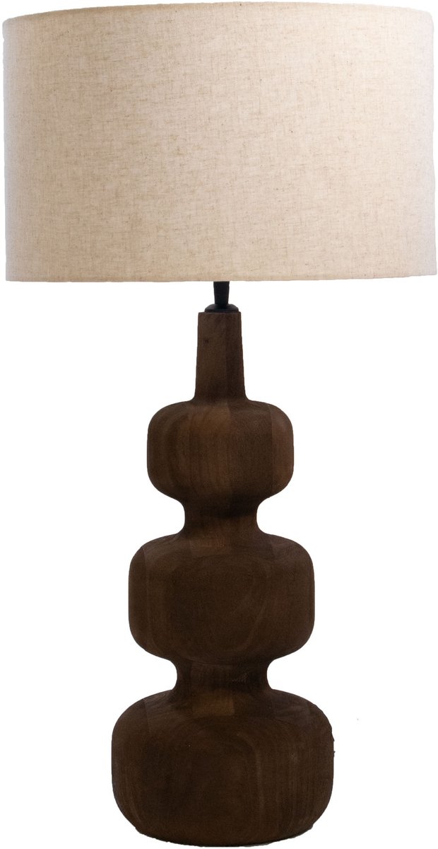 Tafellamp Andrea Bruin Hout 40cm - Giga Meubel