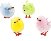 Gekleurde kuikentjes - Paasstukje maken - 12x Decoratie kuikentjes van 3 cm