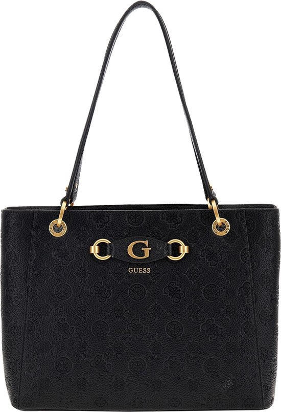 Guess Izzy Peony Noel Tote black logo