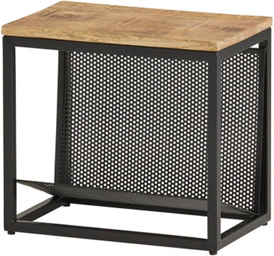 Tijdschriftenhouder Billings mangohout - 44x24x44 cm - Naturel - Lectuurbak - magazineholder - tijdschriftenrek - bijzettafel - krantenbak