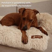 Fluffy hondenmand voor op de bank, bed en grond | Luxe hondenkussen van vegan materiaal & wasmachine-vriendelijk | in beige van Pelsbarn