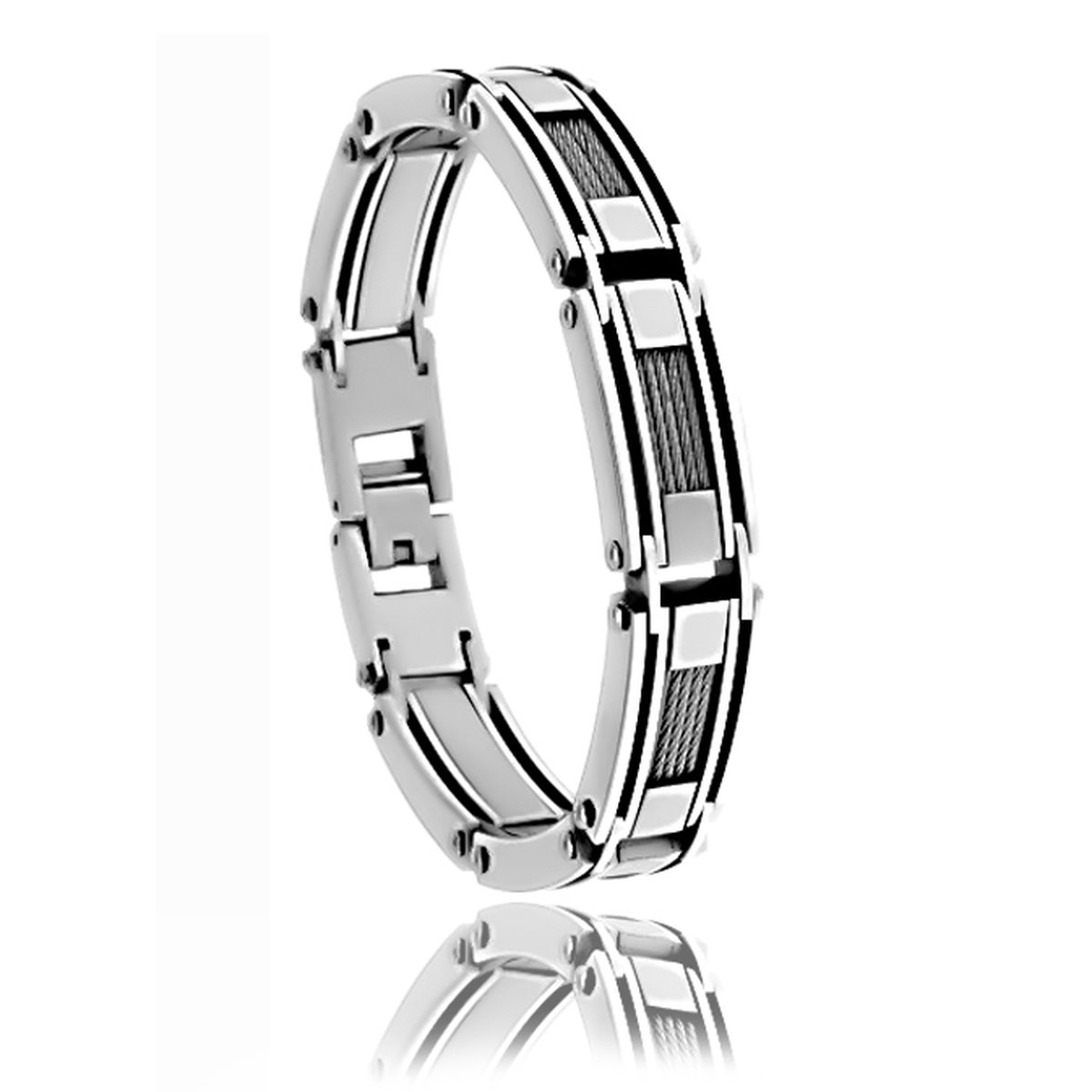 Juwelier Zwartevalk - Stalen armband 33.016/19 cm--