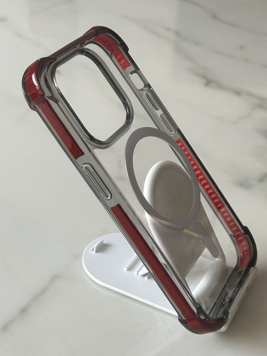 Coque arrière magnétique anti-choc de qualité Premium - Chargement sans fil - Convient pour Apple iPhone 15 Pro - Rouge