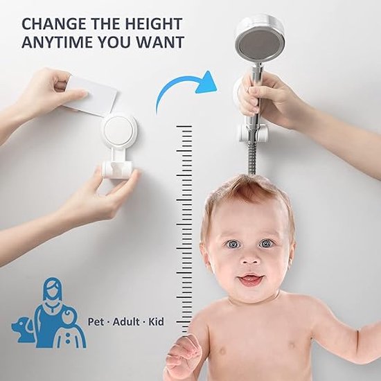 Support De Douchette à Main, Support De Pomme De Douche Sans Perçage, Support De Douche Avec Porte-savon, Angle Réglable - Bricolage