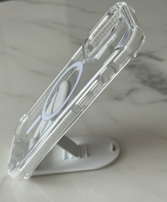 Coque arrière magnétique anti-choc de qualité Premium - Chargement sans fil - Convient pour Apple iPhone 15 Pro - Wit