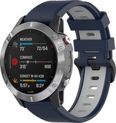 Strap-it 26mm Sport gesp bandje - geschikt voor Garmin Fenix 5x (Plus) / 6x (Pro) / 7x (Pro - Sapphire - Solar) / Quatix 3 / 5x / 6x / Tactix / Enduro 1/2 - blauw/grijs