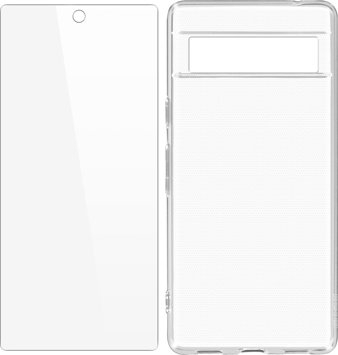 Google Pixel 7A-beschermingspakket, behuizing van zacht gehard glas, 4smarts