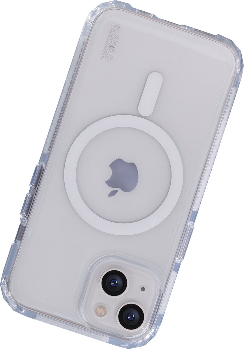 SoSkild iPhone 15 Defend heavy impact case met magnetische ring transparant