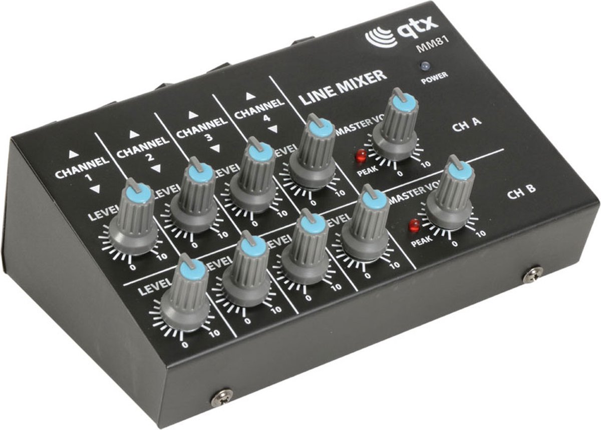 Qtx MM81 8 kanaals mini microfoon mixer
