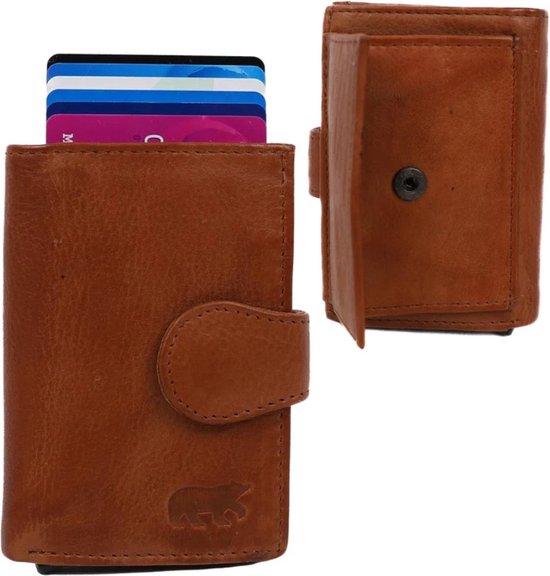Bear Design Evie Porte-carte de crédit / porte-cartes / portefeuille - Cognac