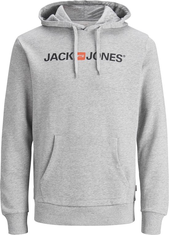 JACK & JONES Sweatshirt met capuchon voor heren lichtgrijs gemêleerd