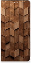 Book Wallet Case geschikt voor Samsung Galaxy A71 Wooden Cubes