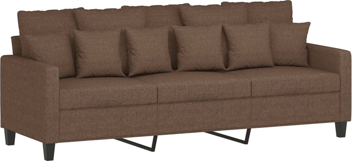 vidaXL Driezitsbank - 180 - cm - stof - bruin