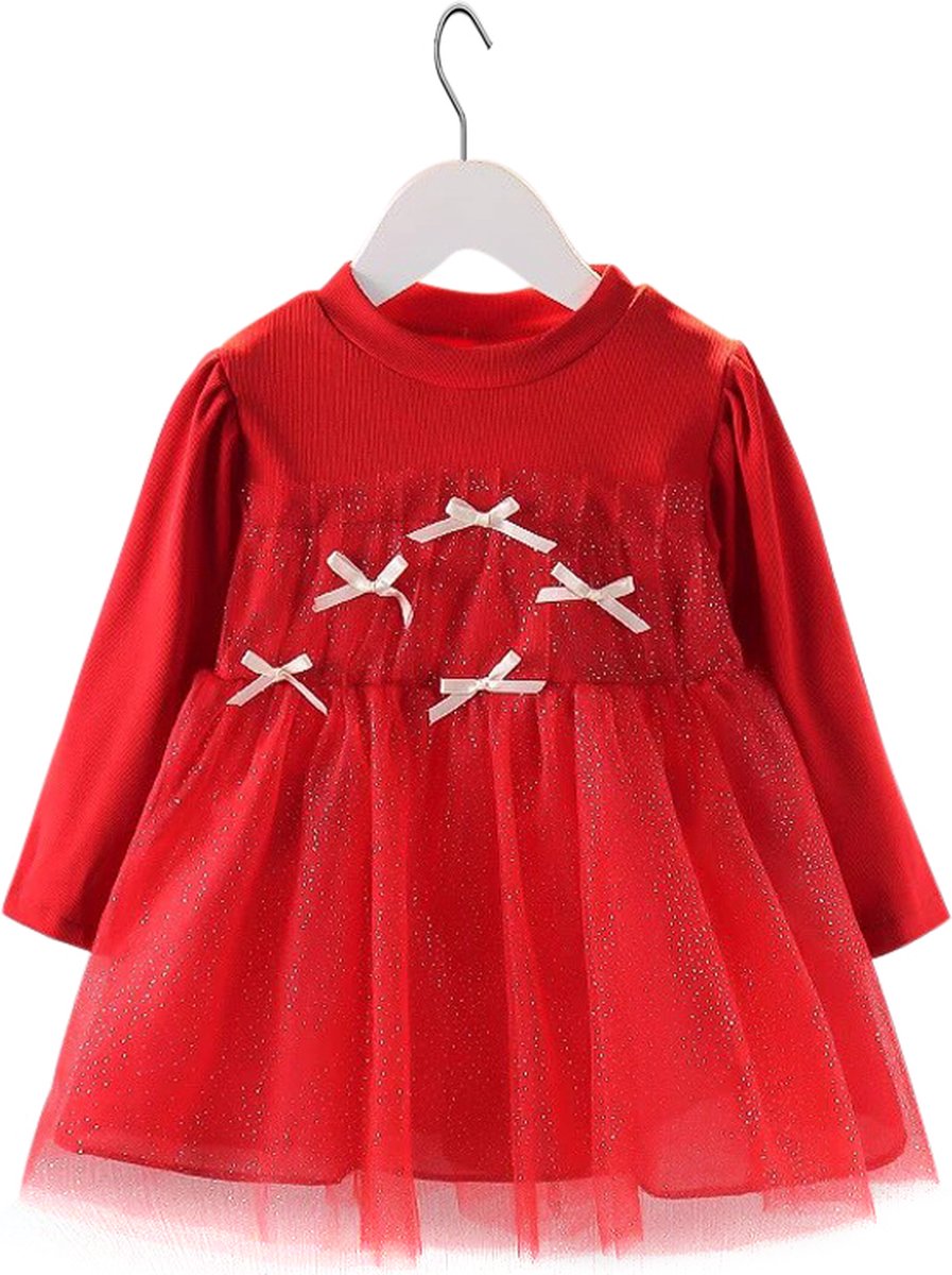 Baby Garden baby kerstjurkje maat 74 - rood - tule