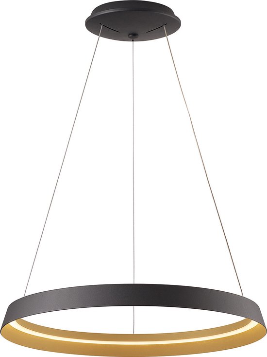 Steinhauer hanglamp Ringlux - zwart - metaal - 60 cm - ingebouwde LED-module - 3692ZW