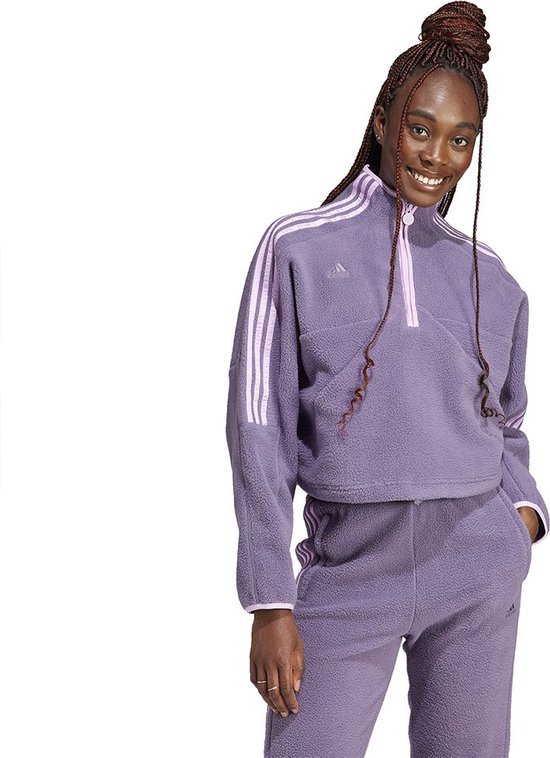 Adidas Sportswear Tiro Fleece Sweatshirt met Halflange Rits - Dames