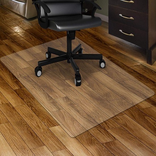 Clear stoelmat voor harde vloeren 90 x 120 cm transparante vloermatten hout-/tegelbeschermingsmat voor kantoor en thuis (90 x 120 cm rechthoekig)