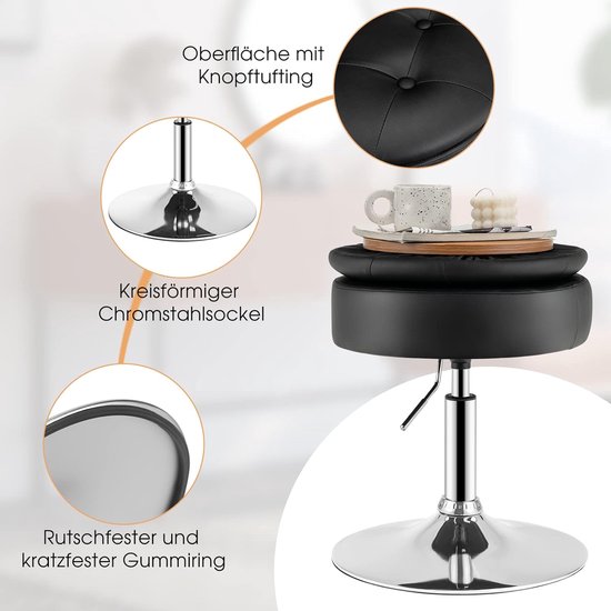 Casaria Kruk Draaibaar Verstelbaar Hobbykruk Rolkruk Draaikruk Imitatieleer 10 cm dikke zitting Oranje Casaria Kruk Draaibaar Verstelbaar Hobbykruk Rolkruk Draaikruk Imitatieleer 10 cm dikke zitting Oranje
