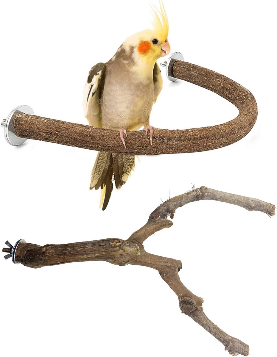 Perroquet oiseaux perchoir en bois pour cages à oiseaux exercice T