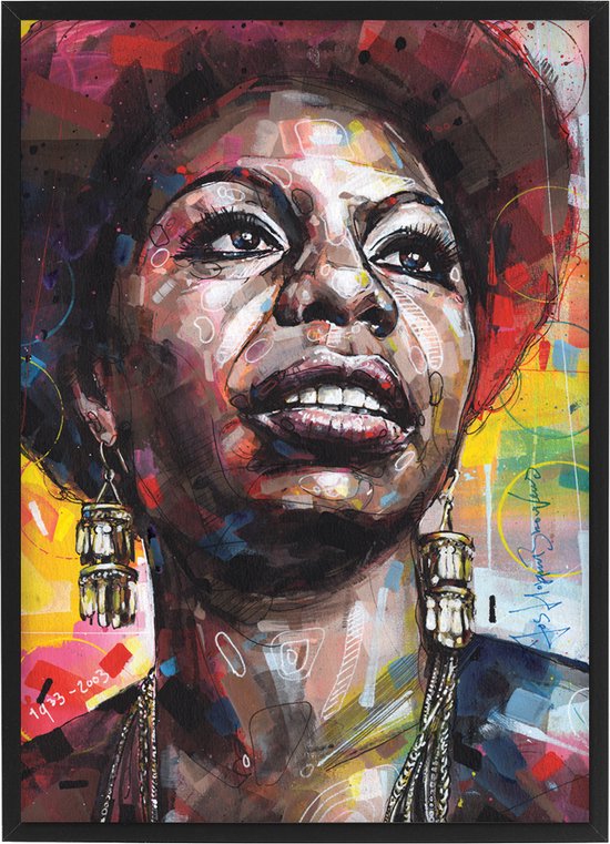 Nina Simone print 30,6x43 cm (A3) *ingelijst & gesigneerd
