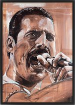 Freddie Mercury 03 print 30,6x43 cm (A3) *ingelijst & gesigneerd