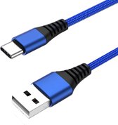 Câble USB Type-C en nylon - Câble USB Type-C vers USB-A - 0,25m - USBC4-0,25 - Blauw