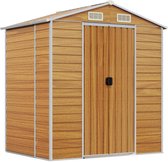 vidaXL - Tuinschuur - 191x130x198 - cm - gegalvaniseerd - staal - lichtbruin