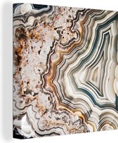 Toile Peinture Gemme - Marbre - Nature - Abstrait - 90x90 cm - Décoration murale