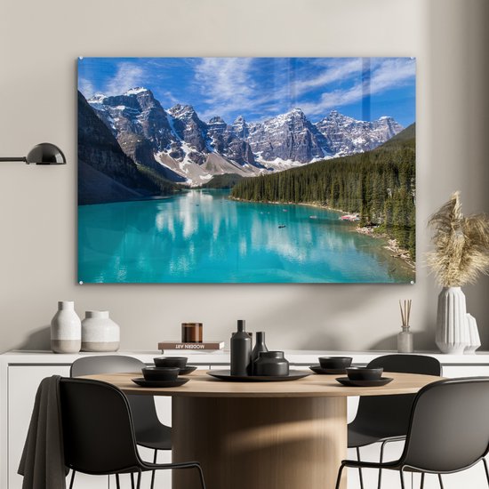 Peinture sur Verre - Lac Moraine au Canada - 120x80 cm - Peintures sur Verre Peintures - Photo sur Glas