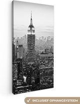 Peinture sur toile New York City impression photo noir et blanc - 40x80 cm - Décoration murale