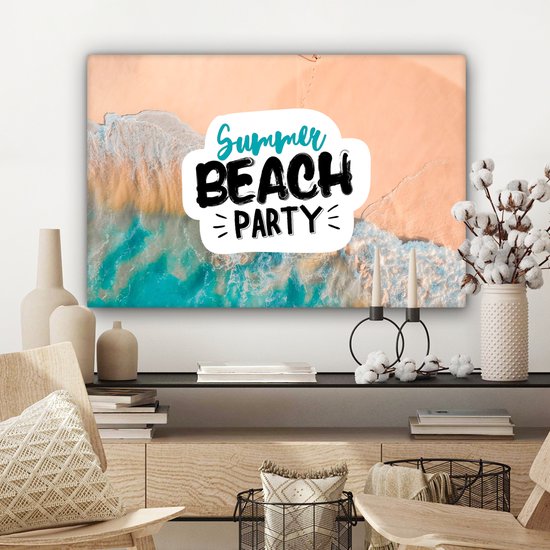 Toile Peinture Été - Plage - Proverbes - 60x40 cm - Décoration murale