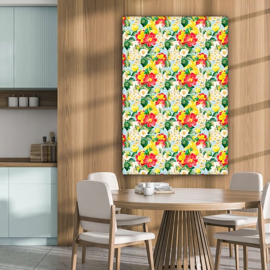 Tableau sur toile Fleurs - Pastel - Couleurs - 90x140 cm - Décoration murale
